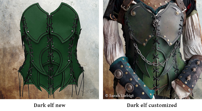 BREASTPLATES - LEATHER ARMOR CORSET - BROWN (LARGE)